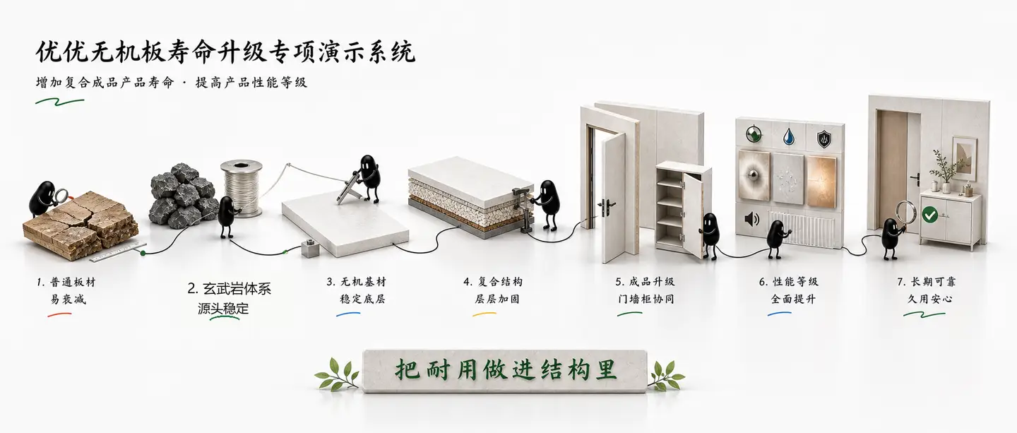 优优无机板增加复合成品产品寿命提高产品性能等级专项演示系统小黑长卷故事图